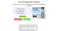 Desktop Screenshot of loan.overpayment-calculator.com