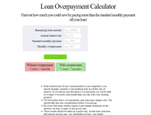 Tablet Screenshot of loan.overpayment-calculator.com